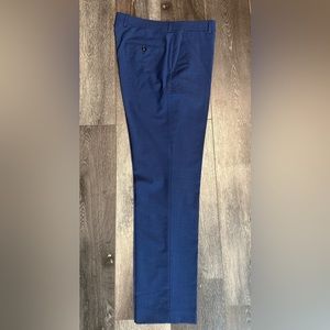 Calvin Klein Skinny Fit Stretch Suit Pants 33 x 30 Blue Wool Dress Slacks CK